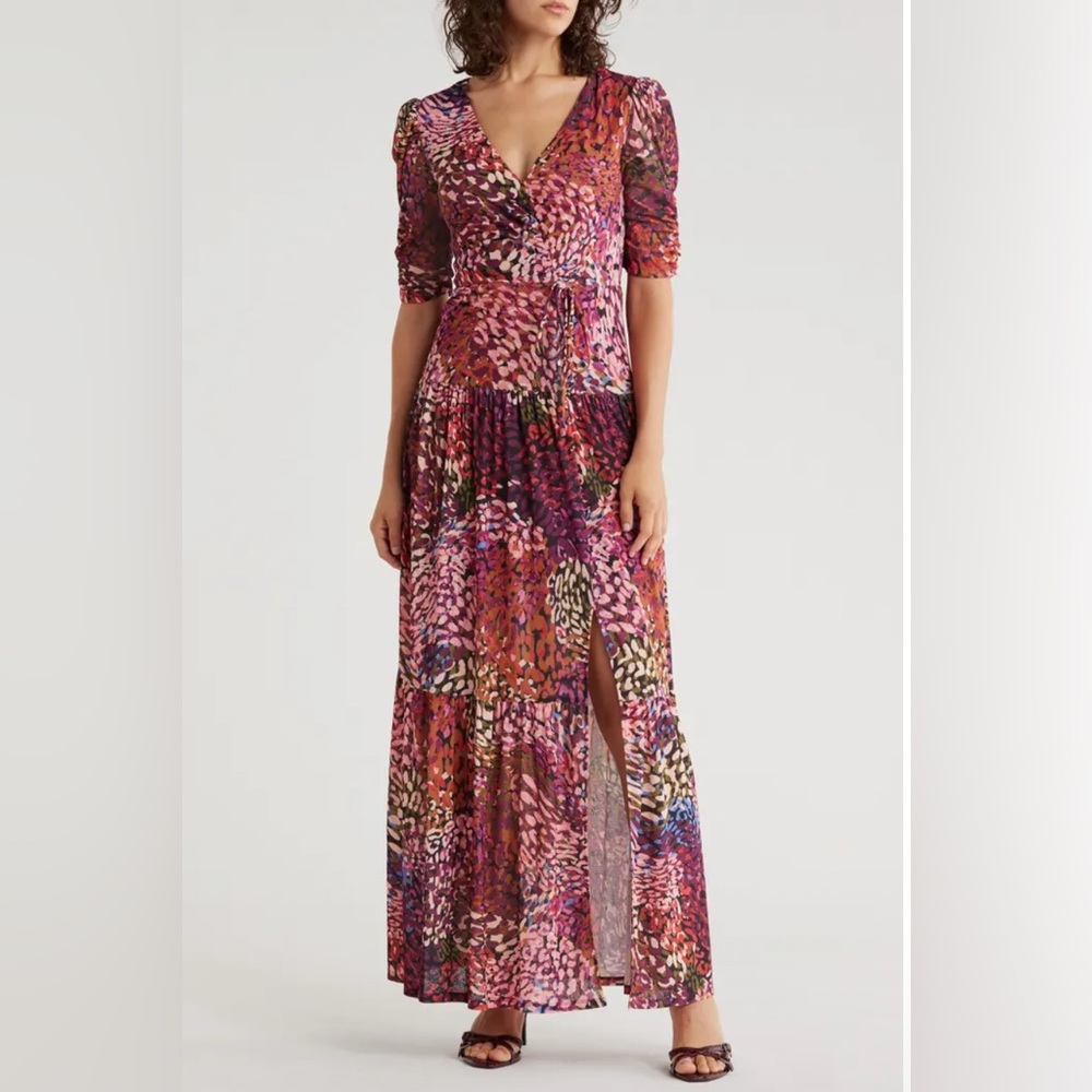 Vince Camuto Vibrant Animal Print Maxi Dress